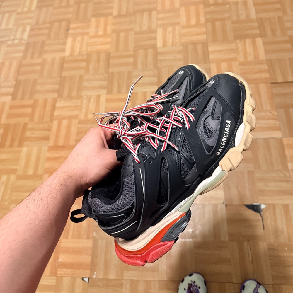 Balenciaga Black Multi-Color Track Sneakers